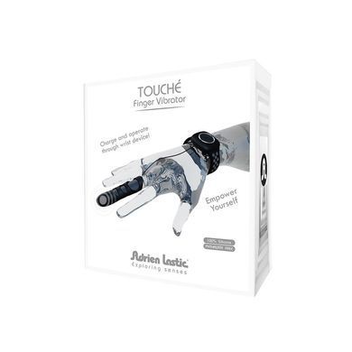 Вібратор на палець Adrien Lastic Touche (S) для глибокої стимуляції з пультом керування на руці, Черный