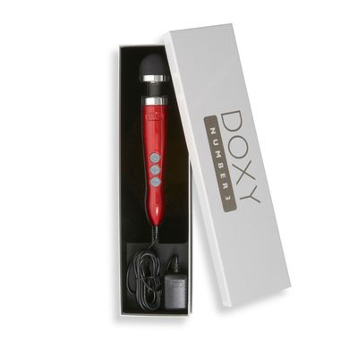 Вибромассажер DOXY Die Cast 3 Candy Red, очень мощный, питание 220В, металлический корпус, Красный