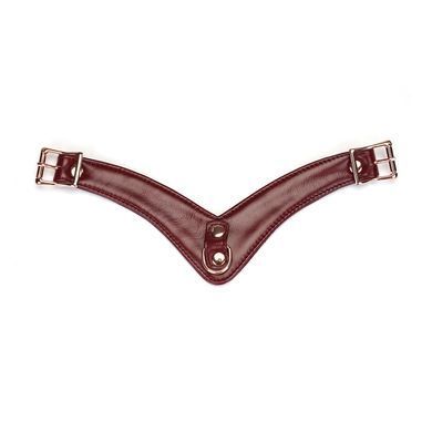Кожаные трусики для вибратора Liebe Seele Wine Red Forced Orgasm Strop, полностью регулируемые