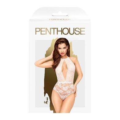 Боди с глубоким декольте и высокими трусиками Penthouse - Toxic Powder White M/L, Белый