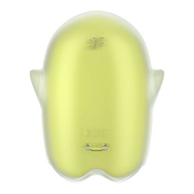Вакуумный клиторальный стимулятор с вибрацией Satisfyer Glowing Ghost Yellow, светящийся в темноте