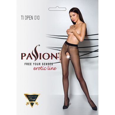 Колготки з відкритим доступом, контрастна лінія TIOPEN 010 black 3/4 (20 den) &mdash; Passion, Черный
