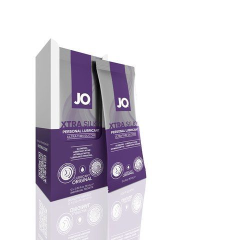 Набор лубрикантов Foil Display Box &ndash; JO Xtra Silky Silicone &ndash; 12 x 10ml