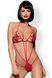 Боді Obsessive LUIZA Teddy Rood, з мереживом, червоне, S/M