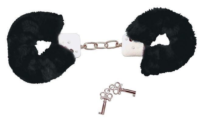 Наручники с черным мехом Bad Kitty Handcuffs, металл