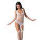 Бодистокинг Passion BS060 white, комбинезон, имитация трусиков и гольфиков, Белый