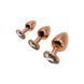 Металлическая анальная пробка Wooomy Tralalo Rose Gold Metal Plug Size M, диаметр 3,4 см, длина 8 см