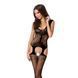 Бодістокінг Passion BS046 black, комбінезон з імітацією панчох, Черный
