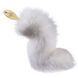 Металлическая анальная пробка Лисовый хвост LOCKINK SEVANDA White Fox-Tail