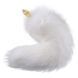 Металлическая анальная пробка Лисовый хвост LOCKINK SEVANDA White Fox-Tail