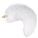 Металлическая анальная пробка Лисовый хвост LOCKINK SEVANDA White Fox-Tail