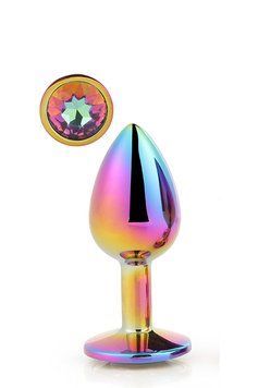 Dt21783 Райдужна анальна пробка GLEAMING LOVE MULTICOLOUR PLUG LARGE
