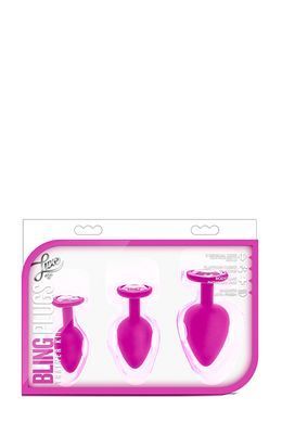 Набор анальных пробок LUXE BLING PLUGS TRAINING KIT PINK