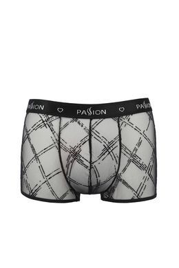 Мужские прозрачные боксеры Passion Short James S/M, черные, сетка