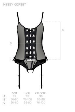 NESSY CORSET black L/XL - Passion