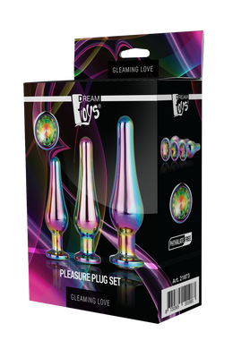 DT21873 набір анальних пробок конічної форми Dream Toys GLEAMING LOVE PLEASURE SET MULTICOLOUR