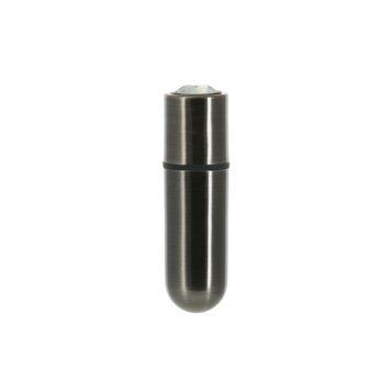 Вибропуля PowerBullet First-Class Bullet 2.5&Prime; with Key Chain Pouch, Gun Metal, 9 режимов вибрации, Серебристый/черный