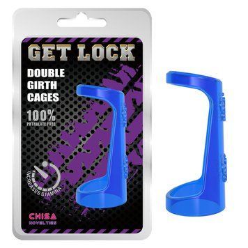 Эрекционное&nbsp;кольцо&nbsp;Chisa Get&nbsp;Lock&nbsp;Double&nbsp;Girth&nbsp;Cages,&nbsp;Blue