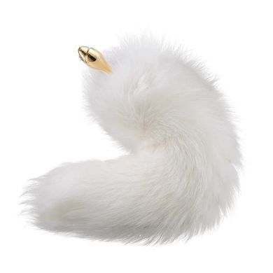 Металлическая анальная пробка Лисовый хвост LOCKINK SEVANDA White Fox-Tail