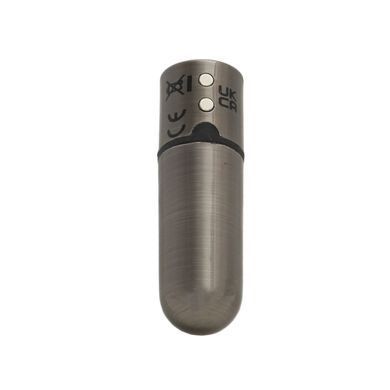 Вибропуля PowerBullet First-Class Bullet 2.5&Prime; with Key Chain Pouch, Gun Metal, 9 режимов вибрации, Серебристый/черный
