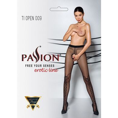 Колготки з відкритим доступом, імітація ботфорт TIOPEN 009 black 1/2 (20 den) &mdash; Passion, Черный