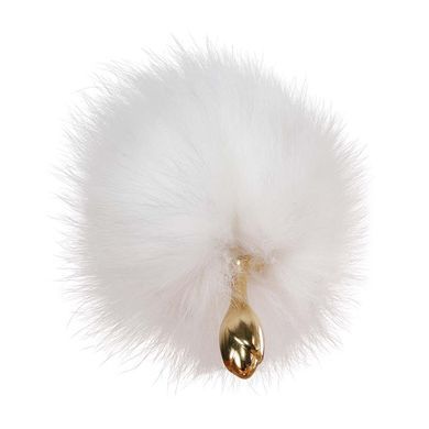 Металлическая анальная пробка Лисовый хвост LOCKINK SEVANDA White Fox-Tail