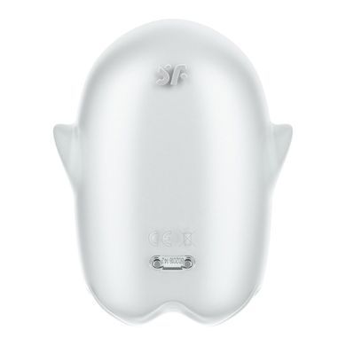 Вакуумний кліторальний стимулятор з вібрацією Satisfyer Glowing Ghost White, світиться в темряві