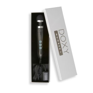 Вибромассажер DOXY Die Cast 3 Disco Black, очень мощный, питание 220В, металлический корпус, Черный