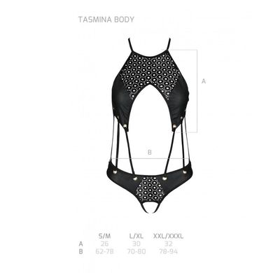 Боді з екошкіри з ремінцями та перфорацією Tamaris Body black L/XL — Passion, Черный