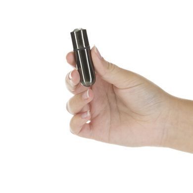 Вибропуля PowerBullet First-Class Bullet 2.5&Prime; with Key Chain Pouch, Gun Metal, 9 режимов вибрации, Серебристый/черный