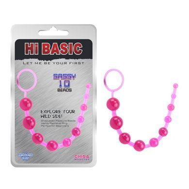 CH31109 Анальная&nbsp;цепочка&nbsp;Basic&nbsp;Training&nbsp;Sassy&nbsp;10&nbsp;розовая Chisa