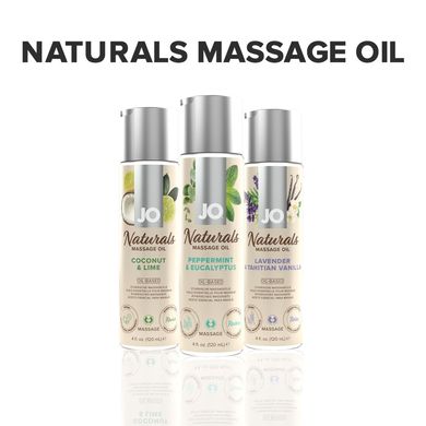 Массажное масло System JO – Naturals Massage Oil – Peppermint & Eucalyptus с натуральными эфирными м