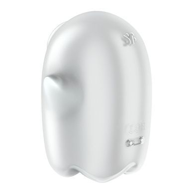 Вакуумний кліторальний стимулятор з вібрацією Satisfyer Glowing Ghost White, світиться в темряві