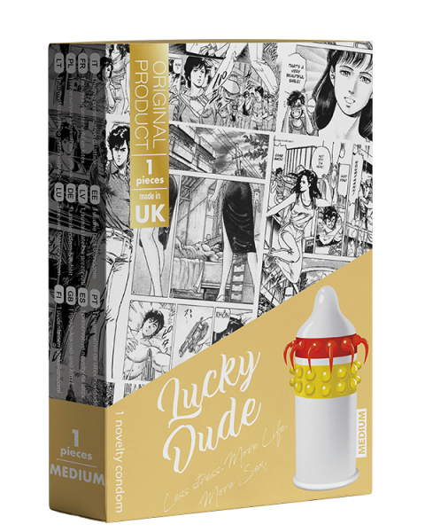 Презерватив з пружними кульками та вусиками EGZO Lucky Dude латексний