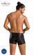 Чоловічі шкіряні боксери з блискавками Passion Short Matt L/XL, чорні