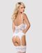 Сатиновый кружевной корсет Obsessive 810-COR-2 babydoll & thong S/M, белый, корсет, танга
