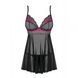 Бебидолл Obsessive Tulia babydoll & thong black L/XL