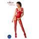 Бодистокинг Passion BS046 red, комбинезон с имитацией чулок, Красный