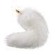 Металлическая анальная пробка Лисовый хвост LOCKINK SEVANDA White Fox-Tail