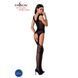 Бодістокінг Passion BS061 black, комбінезон, імітація панчох, Черный