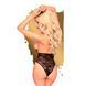 Боди с глубоким декольте и высокими трусиками Penthouse - Toxic Powder Black L/XL, Черный