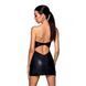 Мини-платье из экокожи CELINE CHEMISE black S/M &mdash; Passion: шнуровка, трусики в комплекте
