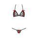 Комплект білизни MELISSA BIKINI black XXL/XXXL - Passion: ліф зі шнурівкою і трусики стрінги, Черный