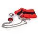Наручники с металлической анальной пробкой Art of Sex Handcuffs with Metal Anal Plug size M Red