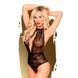 Боди с глубоким декольте и высокими трусиками Penthouse - Toxic Powder Black L/XL, Черный