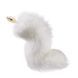 Металлическая анальная пробка Лисовый хвост LOCKINK SEVANDA White Fox-Tail