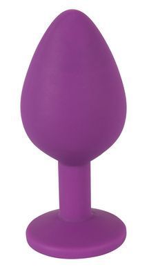 Анальна силіконова пробка з каменем You2Toys Colorful Joy Jewel, фіолетова, Medium