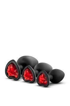 Набор анальных пробок LUXE BLING PLUGS TRAINING KIT RED GEMS