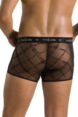 Мужские прозрачные боксеры Passion Short James XXL/XXXL, черные, сетка