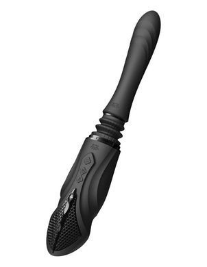 Компактная смарт секс-машина Zalo &ndash; Sesh Obsidian Black, 2 насадки, пульт ДУ, кристалл Swarovski